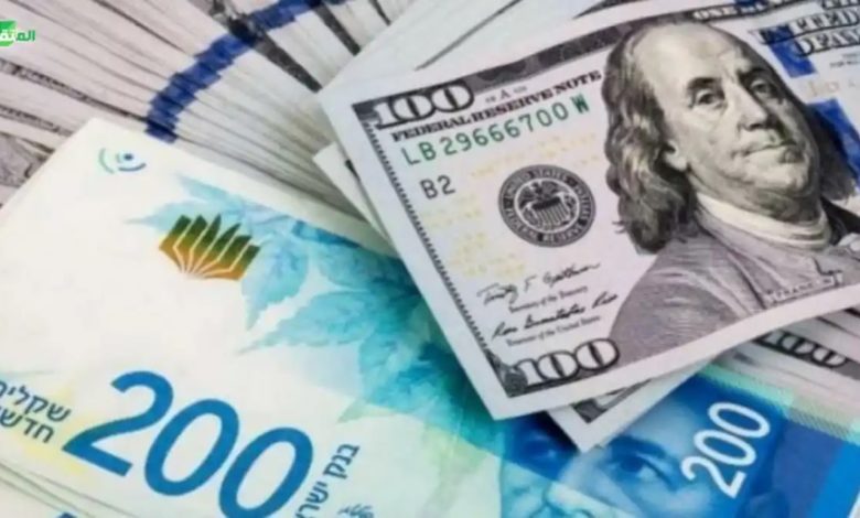 سعر صرف الدولار والدينار مقابل الشيكل